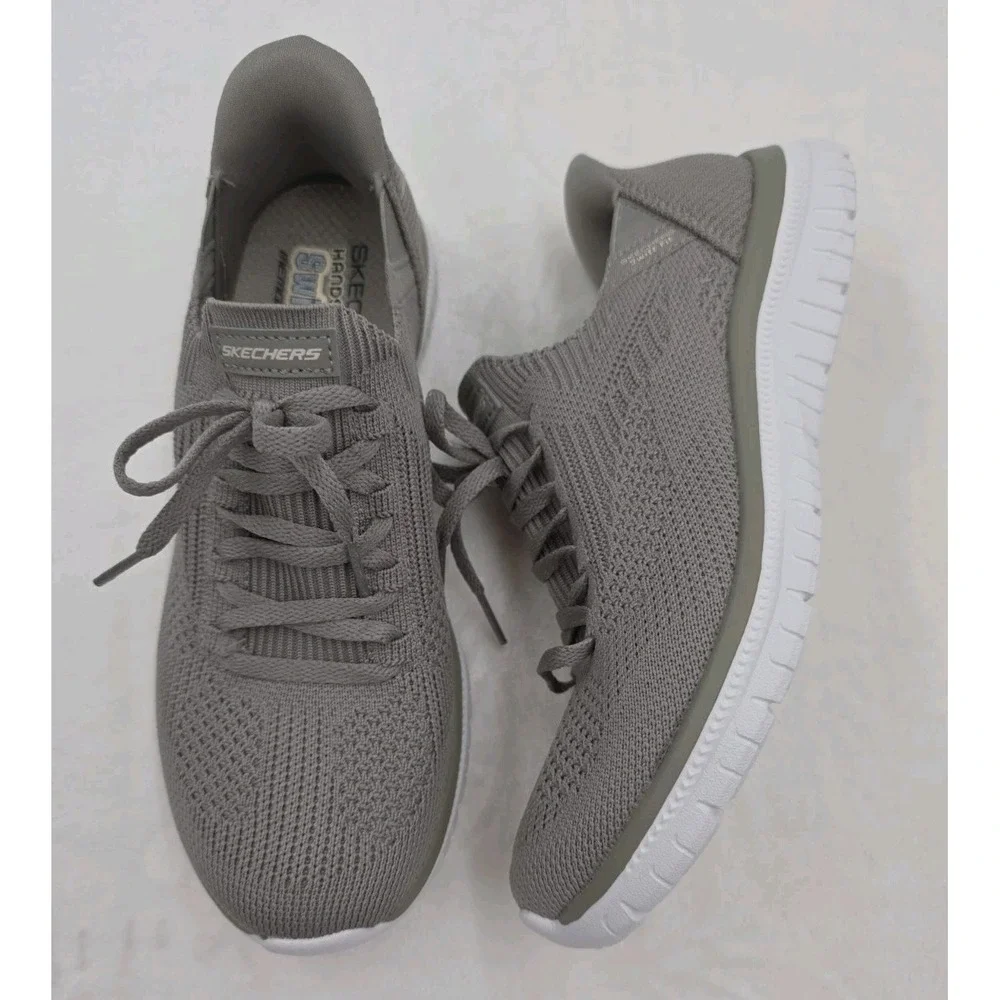 NWT Skechers Women's Slip-Ins Swift Fit Gray Taupe Comfort Sneakers 7.5